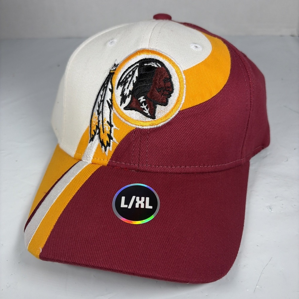 Washington Redskins Burgundy Gold Yellow & White NFL Flexfit Fitted Hat L/XL